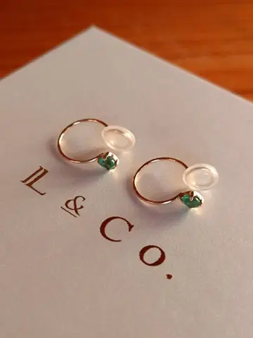 L&Co 에메랄드 귀찌 k10