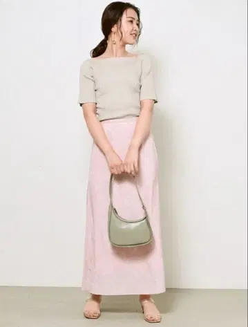 SNIDEL 스나이델 리브 니트탑 반팔 니트