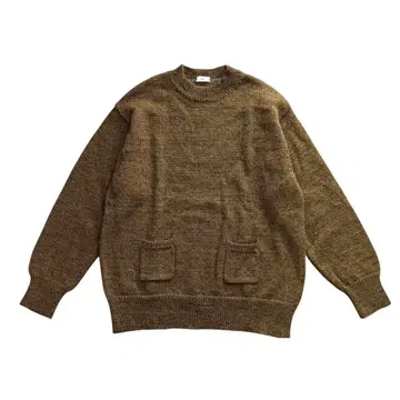 새상품급 완판템 HAU 울 100% 포켓 니트 클라스카 머스타드