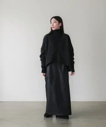 SIWEM 인조 가죽 스커트 S 사이즈 블랙