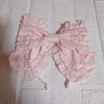 Angelic Pretty 로고 리본 머리띠 핑크