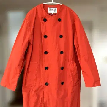 R&D.M.Co-올드맨즈테일러 가먼트 다이 노칼라 코트 빨간색