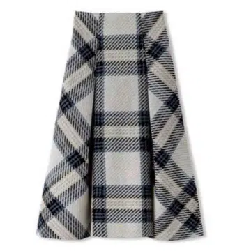 최종 가격 인하 snidel 로빙 체크 스커트 아이보리 블루 체크