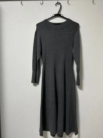 any SiS 니트 플레어 원피스 그레이