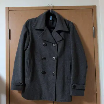 mindless reaction 그레이 더블 브레스트 피 코트 M