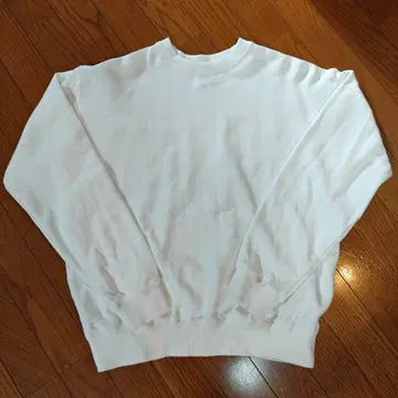 CROSS & STITCH 화이트 맨투맨 면 쭈리 large