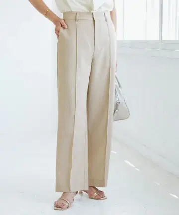 택 포함 미사용 새상품 [ UV컷 속건성 ] 핀턱 와이드 슬랙스 팬츠