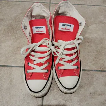 CONVERSE 마이멜로디 빨간색 하이컷 스니커즈 23.5cm