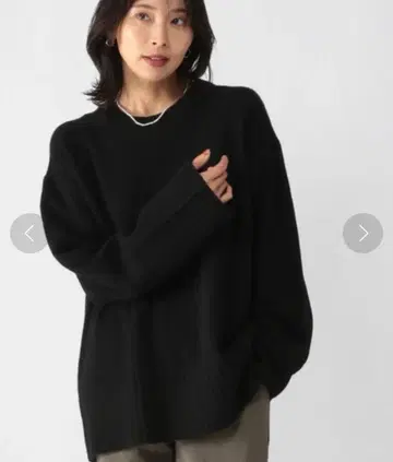 택 포함 새상품 BARNYARDSTORM 크루 AQUA 니트 블랙 M