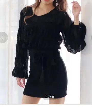 LIP SERVICE 시어 도킹 리브 원피스