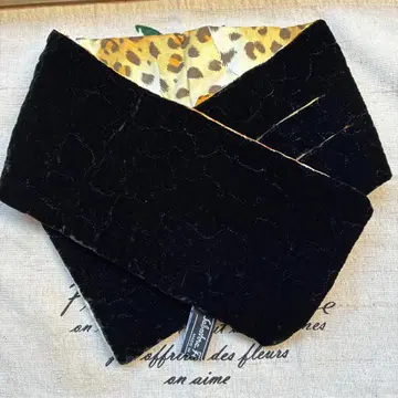 리버서블 실크 장식용 깃 레오파드 무늬