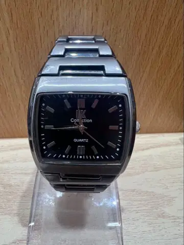 IK Collection 쿼츠 손목시계 스퀘어 페이스 실버 레트로