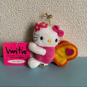 초레어! 헬로키티 나비 봉제 인형 마스코트 클립 타입
