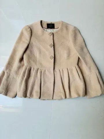 TOCCA*토카 숏코트 노카라 비쥬 플레어 베이지 0