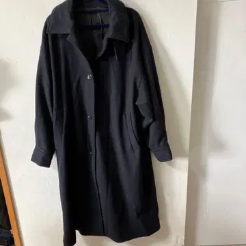 Heather 블랙 롱 코트 단추식