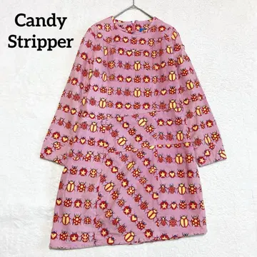 레어 초기 [캔디 스트리퍼] 코튼 원피스 텐토우무시 올 패턴