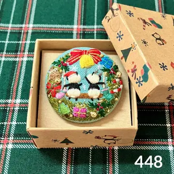 핸드메이드 자수 브로치 (박스 포함) no.4481