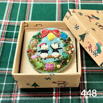 핸드메이드 자수 브로치 (박스 포함) no.4482