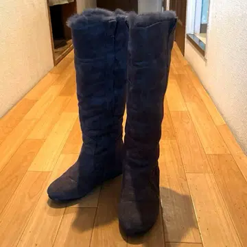 hurray 스웨이드 롱 부츠 퍼 포함