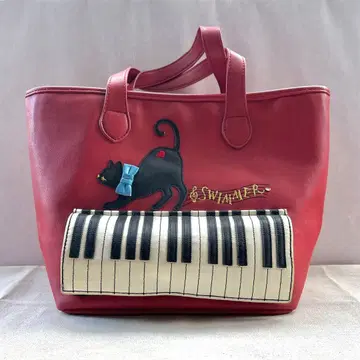 [미사용] 토트백/SWIMMER/고양이/피아노/인조 가죽