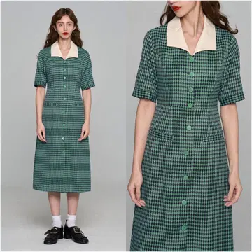 Tnewties 원피스 메뉴판으로 얼굴을 가리고 있는 그린 M 사이즈