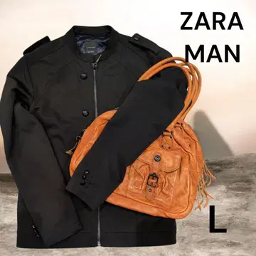 ZARA MAN 밀리터리 자켓 L 블랙 블루종 밴드 카라