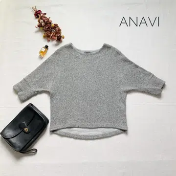 스테디셀러 오샤레 아나이 울 혼방 니트 반팔 그레이 M