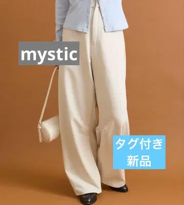 [택 포함 미개봉] mystic/25AW 커브 슬랙스/아이보리