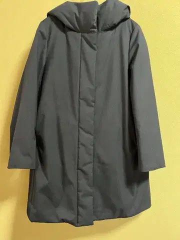UNIQLO 하이브리드 다운 후드 롱 코트 다크 네이비 S