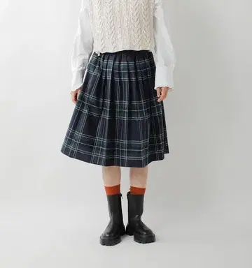 O'NEIL of DUBLIN aranciato 별주 울 체크 스커트