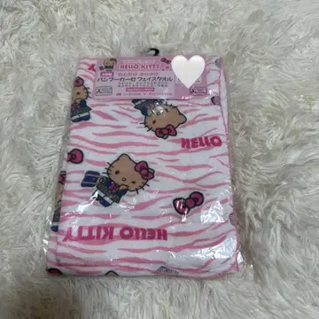 헬로키티 페이스 타월 제브라 레오파드 무늬 2장 세트 시마무라 산리오