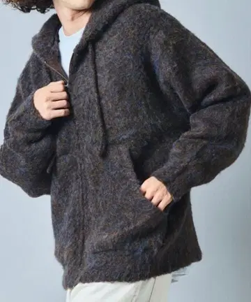 FREAK'S STORE 프릭스스토어 샤기 니트 풀 집업 후드티