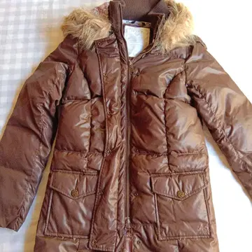 [ 가격 인하 ] ROXY 롱 다운 자켓 후드 퍼 포함 브라운 M