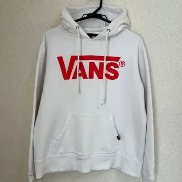 VANS 프론트 로고 화이트 후드티 M