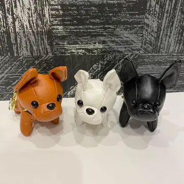 강아지 모양 키링 (브라운 화이트 블랙) 프렌치 불독 프렌치불