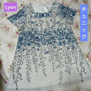 Lyon 꽃무늬 자수 반팔 튜닉