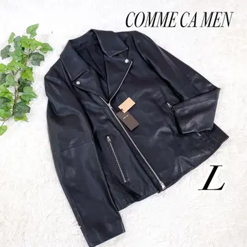 새상품 꼼사맨 램 가죽 더블 라이더 자켓 블랙 L