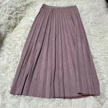 여성용 M~L 사이즈 롱 플리츠 스커트 허리밴딩 넉넉한