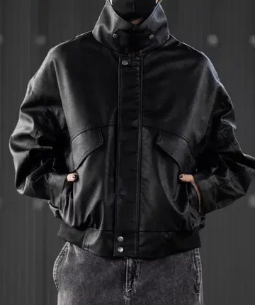 [ CLEL ] 빈티지 디자인 인조 가죽 블루종