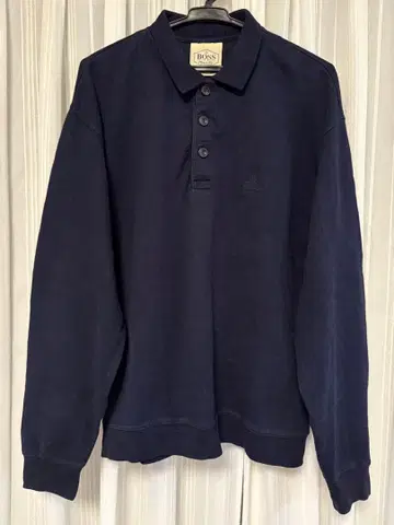 HUGOBOSS 네이비 긴팔 피케 셔츠