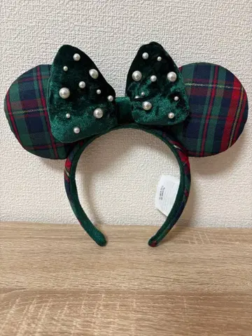 [ 홍콩 디즈니 ] 체크 무늬 크리스마스 머리띠