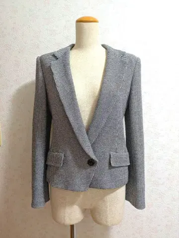 [GEORGES RECH] 테일러드 자켓 블랙 화이트 체크 무늬