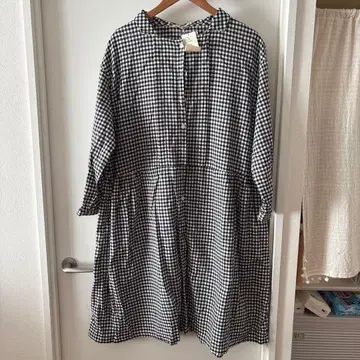 새상품 깅엄 체크 패턴 롱 원피스