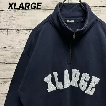 536 [ 반반자이 기시 착용 ] 엑스라지 자수 하프 지퍼 맨투맨