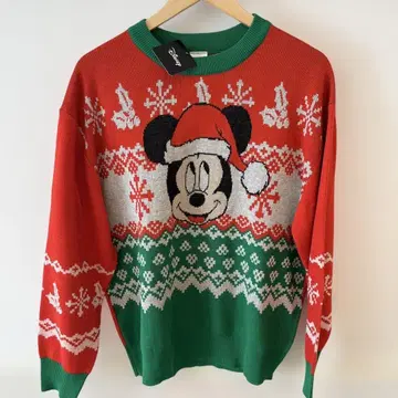 택 포함 새상품 디즈니 미키 크리스마스 니트 스웨터 트레이닝복 M