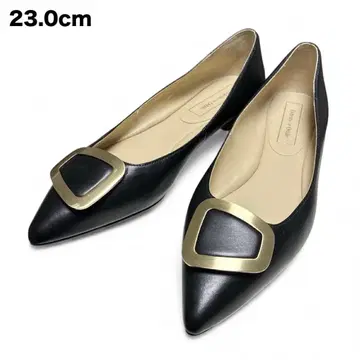 오데뜨 앤 오딜 오블리크 버클 플랫 펌프스 BLK