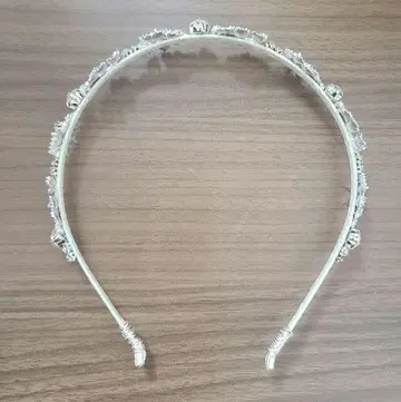 올가블랑 웨딩 액세서리 실버 꽃과 잎 머리띠