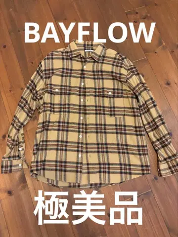 베이지 계열 체크 플란넬 셔츠 L 사이즈