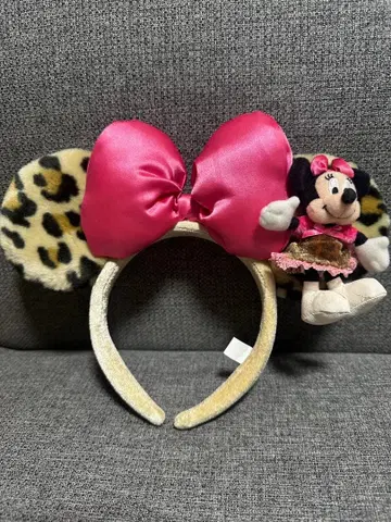 디즈니랜드 레오파드 미니 머리띠 레오파드 무늬 헤이세이 레트로