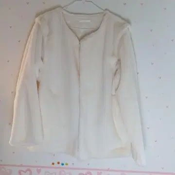 화이트 플리스 자켓 L 사이즈